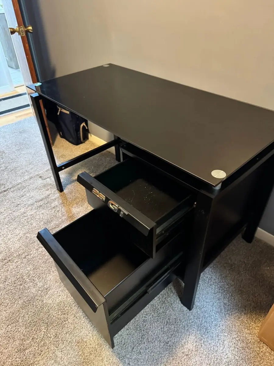 The Black Desk w/ Glass Top by Neural Partners - Image 2