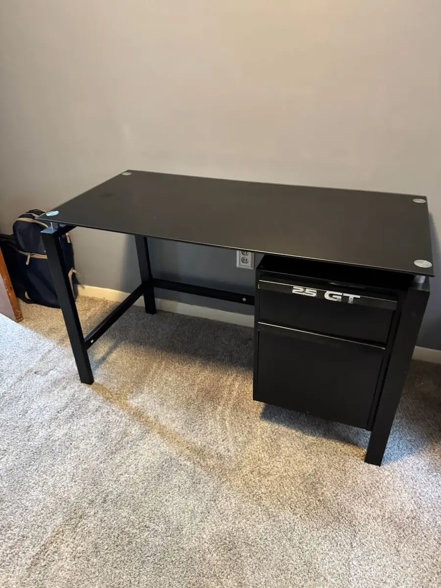 The Black Desk w/ Glass Top by Neural Partners - Image 1