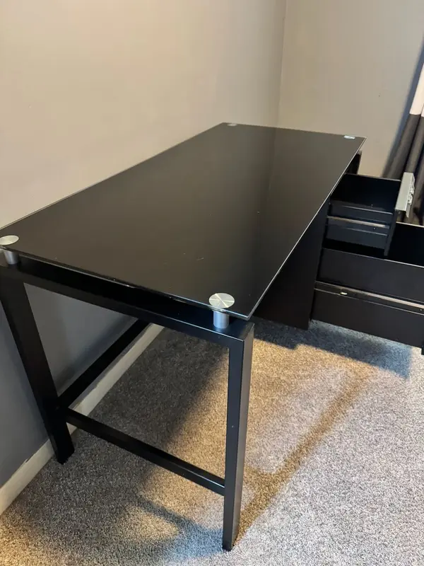 The Black Desk w/ Glass Top by Neural Partners - Image 4