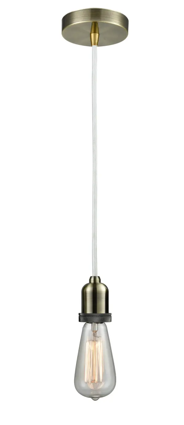 The bare bones of industrial style at its finest. This simple bare bulb pendant can be artfully hung with its varying cord lengths and provided hooks to set a hand crafted tone in any room.  Single to multi-light options in custom cord lengths available.