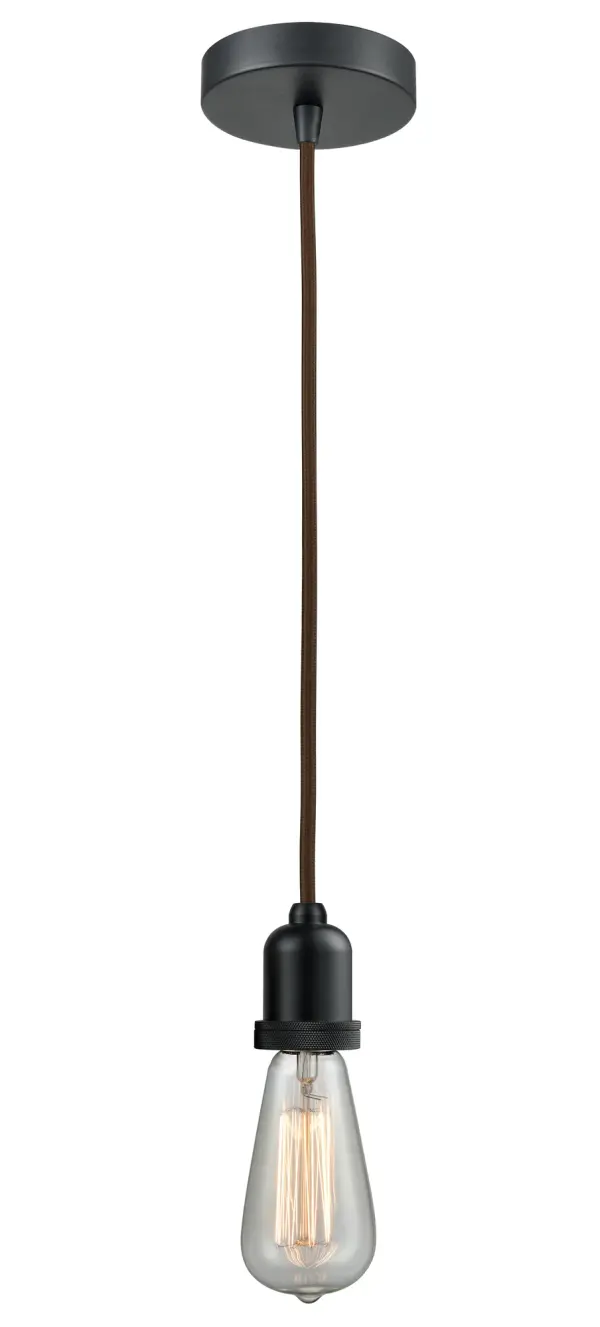 The bare bones of industrial style at its finest. This simple bare bulb pendant can be artfully hung with its varying cord lengths and provided hooks to set a hand crafted tone in any room.  Single to multi-light options in custom cord lengths available.