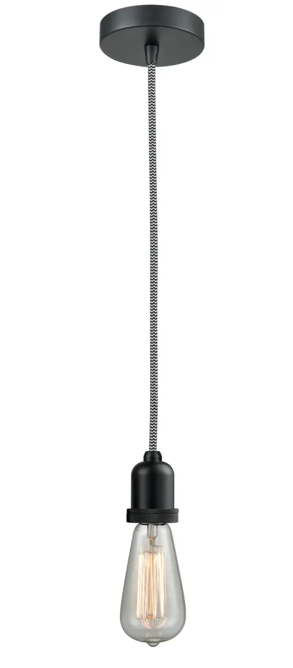 The bare bones of industrial style at its finest. This simple bare bulb pendant can be artfully hung with its varying cord lengths and provided hooks to set a hand crafted tone in any room.  Single to multi-light options in custom cord lengths available.