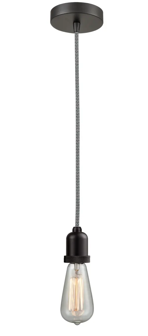 The bare bones of industrial style at its finest. This simple bare bulb pendant can be artfully hung with its varying cord lengths and provided hooks to set a hand crafted tone in any room.  Single to multi-light options in custom cord lengths available.