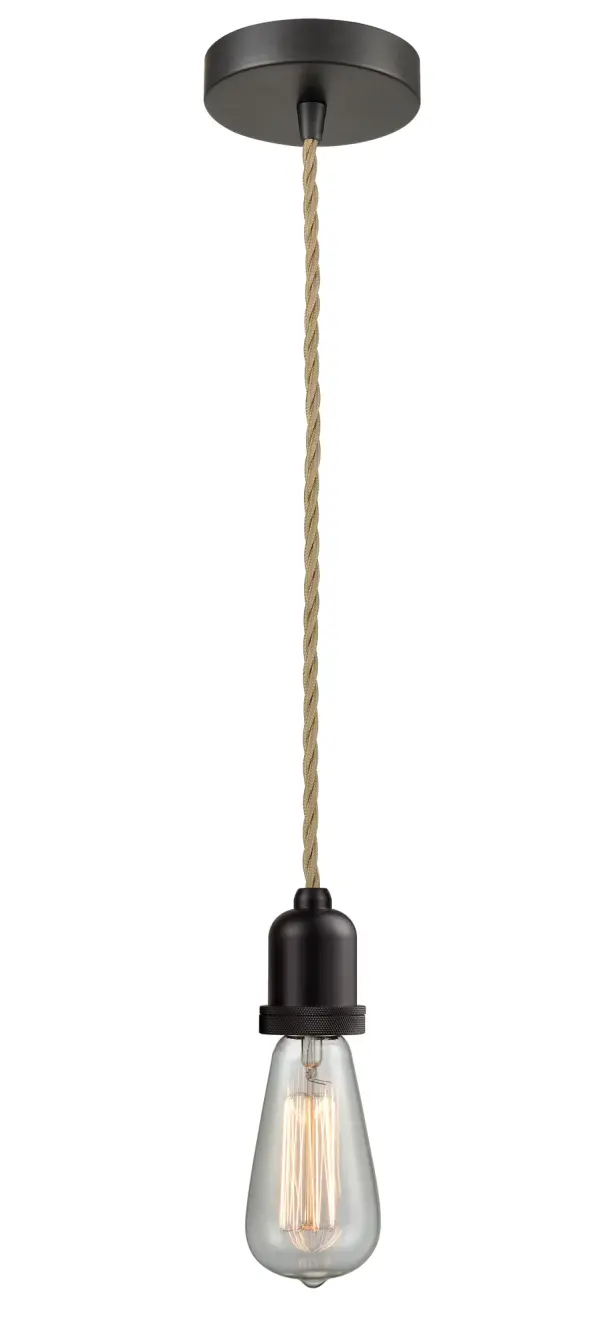 The bare bones of industrial style at its finest. This simple bare bulb pendant can be artfully hung with its varying cord lengths and provided hooks to set a hand crafted tone in any room.  Single to multi-light options in custom cord lengths available.