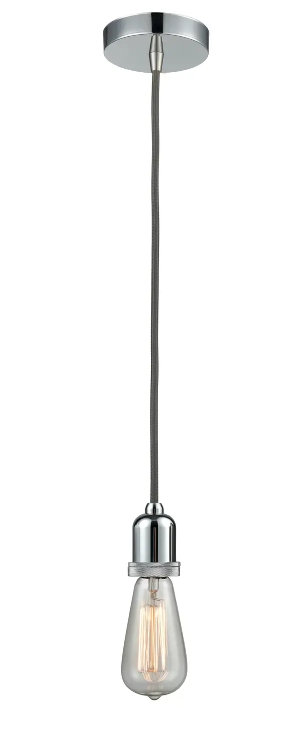 The bare bones of industrial style at its finest. This simple bare bulb pendant can be artfully hung with its varying cord lengths and provided hooks to set a hand crafted tone in any room.  Single to multi-light options in custom cord lengths available.