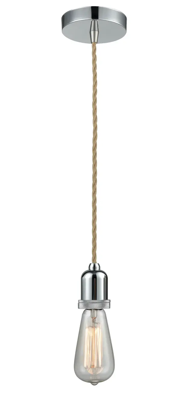 The bare bones of industrial style at its finest. This simple bare bulb pendant can be artfully hung with its varying cord lengths and provided hooks to set a hand crafted tone in any room.  Single to multi-light options in custom cord lengths available.