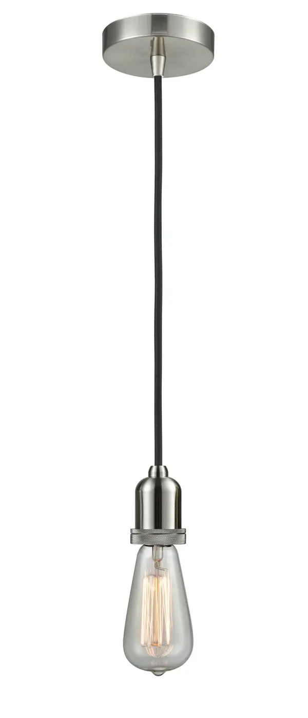 The bare bones of industrial style at its finest. This simple bare bulb pendant can be artfully hung with its varying cord lengths and provided hooks to set a hand crafted tone in any room.  Single to multi-light options in custom cord lengths available.