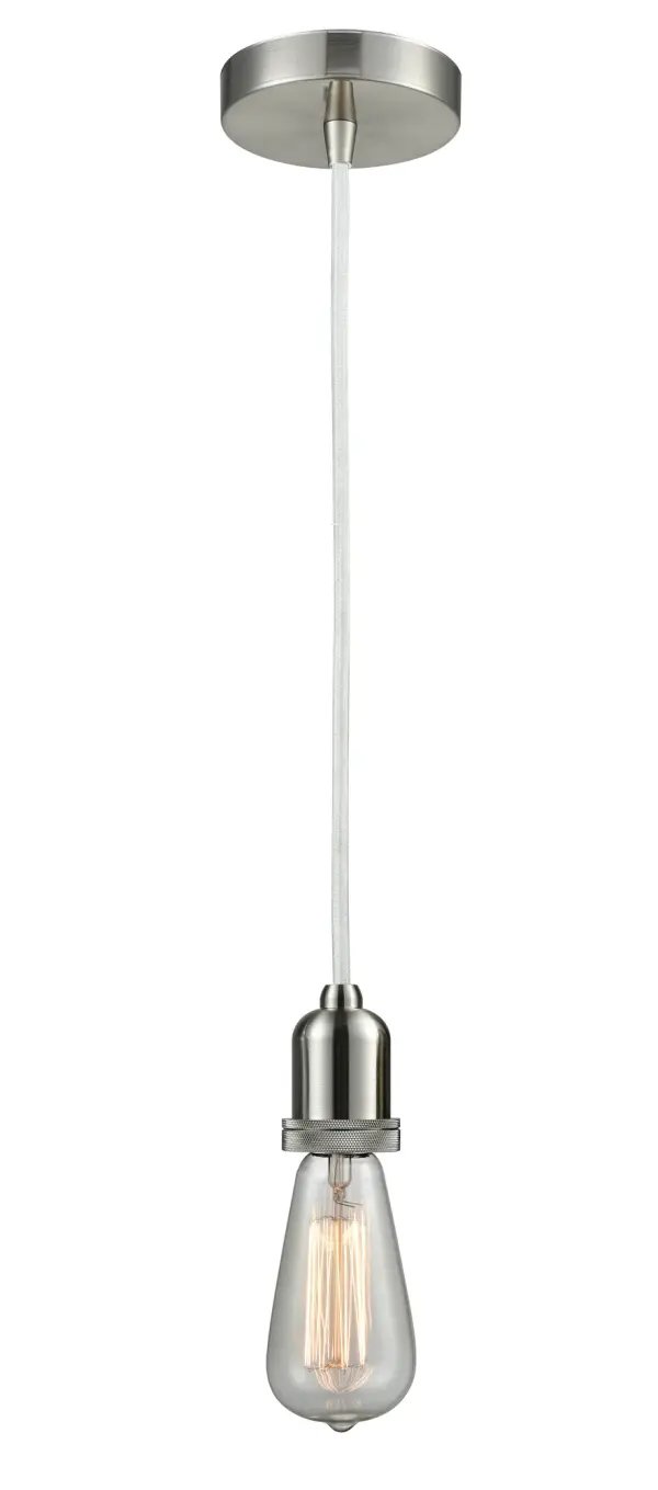 The bare bones of industrial style at its finest. This simple bare bulb pendant can be artfully hung with its varying cord lengths and provided hooks to set a hand crafted tone in any room.  Single to multi-light options in custom cord lengths available.