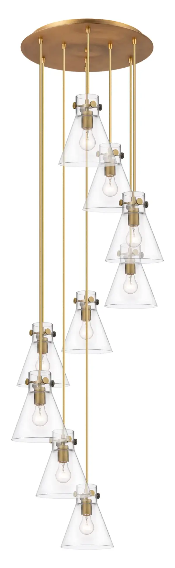 The Newton Cone is a modern industrial collection that incorporates exceptional architectural details and an equally striking cone shaped shade. The geometric shape of the glass or metal shade give this collection a charming and timeless presence. For a kitchen light choice that stands out, look no further than the Newton Cone pendant.