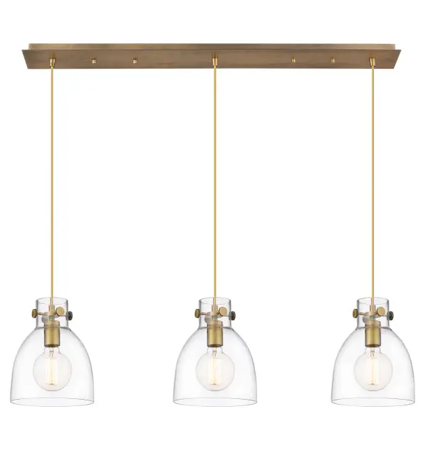 The Newton Bell is a modern industrial collection that incorporates exceptional architectural details and classic bell shaped shade. The delicately curved glass or metal shade complements the clean lines of this restoration inspired line of fixtures. The Newton Bell pendant is the ultimate choice for a kitchen light that combines functionality with contemporary design.