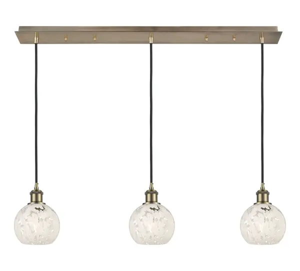 The organic teardrop shape of the Crown Point pendant is artfully hung from a tiered metal frame that is complemented by a single filament bulb. These pendants look great as individual fixtures but make a grand statement when paired with our multi-port hanging system as part of our custom cord program.
