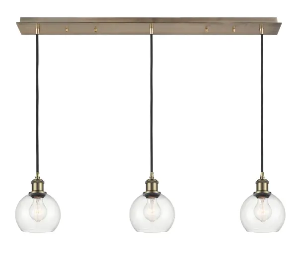 The organic teardrop shape of the Crown Point pendant is artfully hung from a tiered metal frame that is complemented by a single filament bulb. These pendants look great as individual fixtures but make a grand statement when paired with our multi-port hanging system as part of our custom cord program.