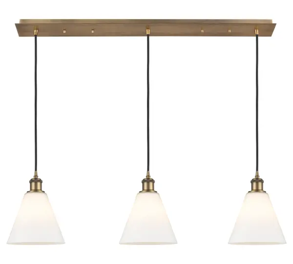 The organic teardrop shape of the Crown Point pendant is artfully hung from a tiered metal frame that is complemented by a single filament bulb. These pendants look great as individual fixtures but make a grand statement when paired with our multi-port hanging system as part of our custom cord program.