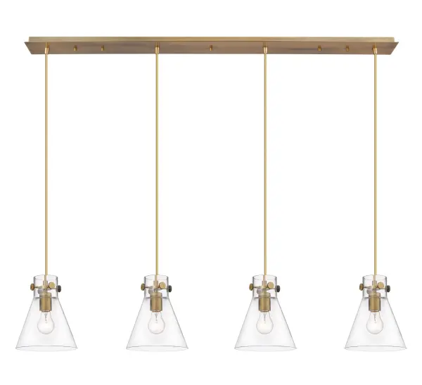 Newton Cone - Brushed Brass - Linear Pendant - Image 1