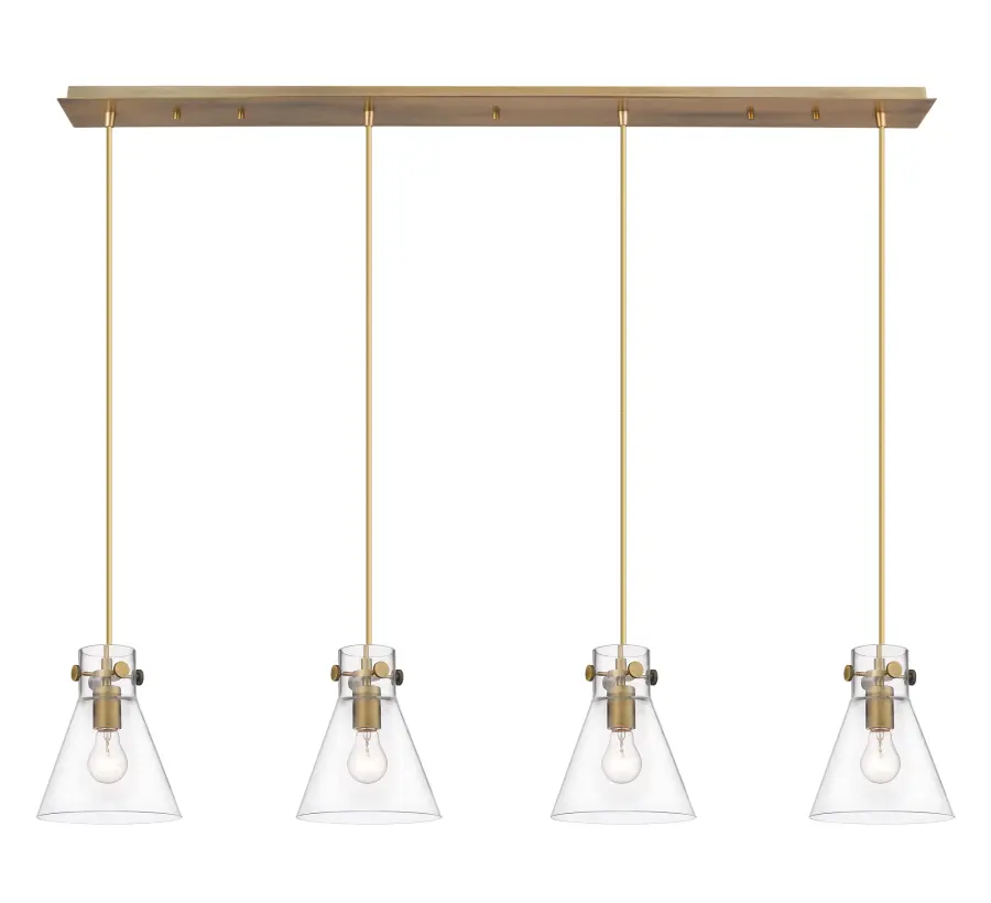 Newton Cone - Brushed Brass - Linear Pendant - Image 1