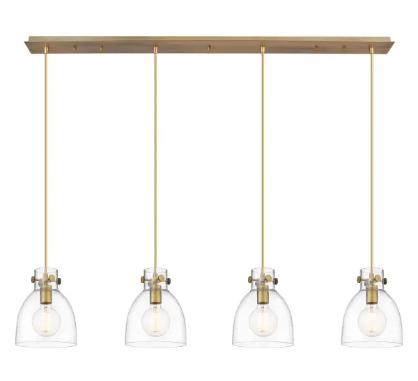 Newton Bell - Brushed Brass - Linear Pendant - Image 1