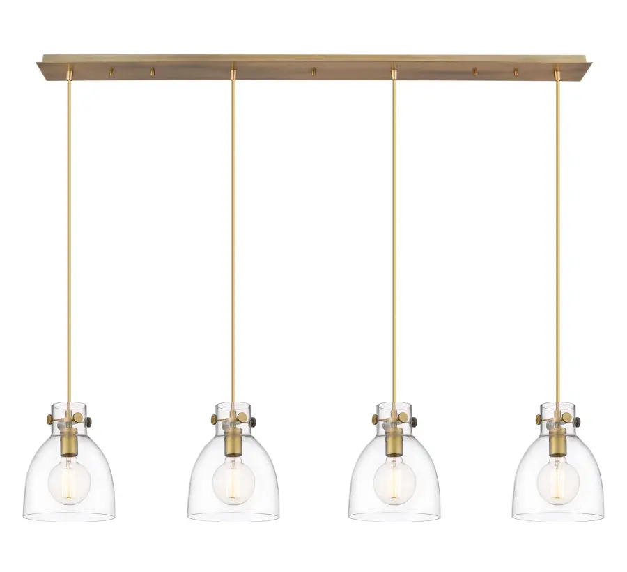 Newton Bell - Brushed Brass - Linear Pendant - Image 1