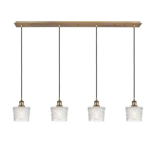 The organic teardrop shape of the Crown Point pendant is artfully hung from a tiered metal frame that is complemented by a single filament bulb. These pendants look great as individual fixtures but make a grand statement when paired with our multi-port hanging system as part of our custom cord program.