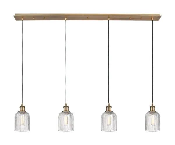The organic teardrop shape of the Crown Point pendant is artfully hung from a tiered metal frame that is complemented by a single filament bulb. These pendants look great as individual fixtures but make a grand statement when paired with our multi-port hanging system as part of our custom cord program.