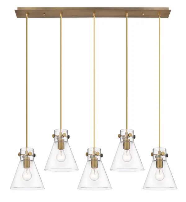 Newton Cone - Brushed Brass - Linear Pendant - Image 1