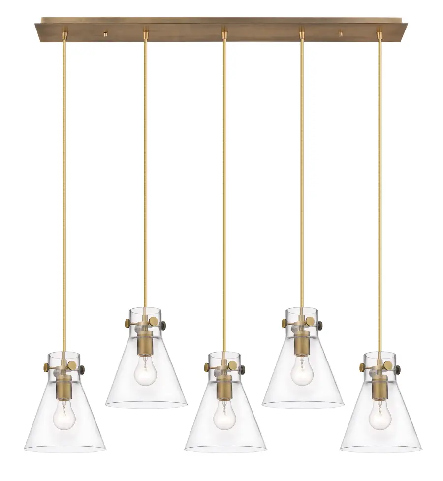 Newton Cone - Brushed Brass - Linear Pendant - Image 1