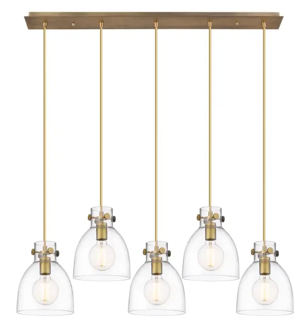 Newton Bell - Brushed Brass - Linear Pendant - Image 1