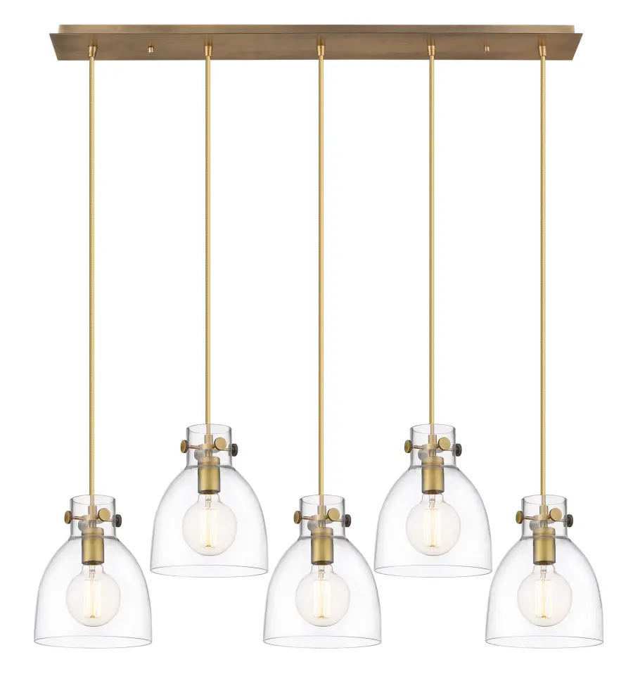 Newton Bell - Brushed Brass - Linear Pendant - Image 1