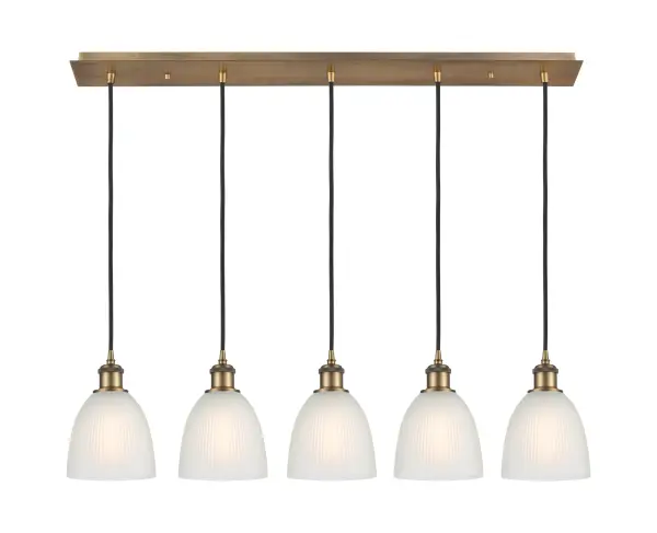 The organic teardrop shape of the Crown Point pendant is artfully hung from a tiered metal frame that is complemented by a single filament bulb. These pendants look great as individual fixtures but make a grand statement when paired with our multi-port hanging system as part of our custom cord program.