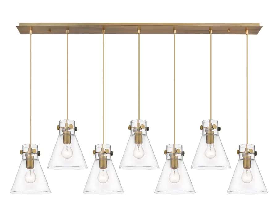 Newton Cone - Brushed Brass - Linear Pendant - Image 1