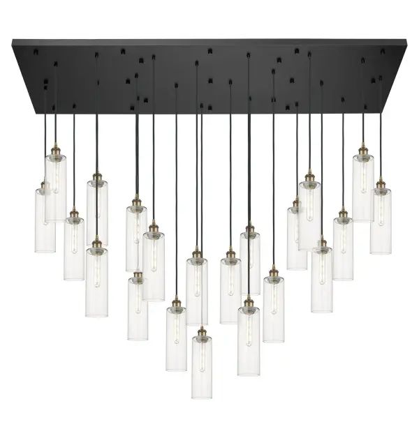 The organic teardrop shape of the Crown Point pendant is artfully hung from a tiered metal frame that is complemented by a single filament bulb. These pendants look great as individual fixtures but make a grand statement when paired with our multi-port hanging system as part of our custom cord program.