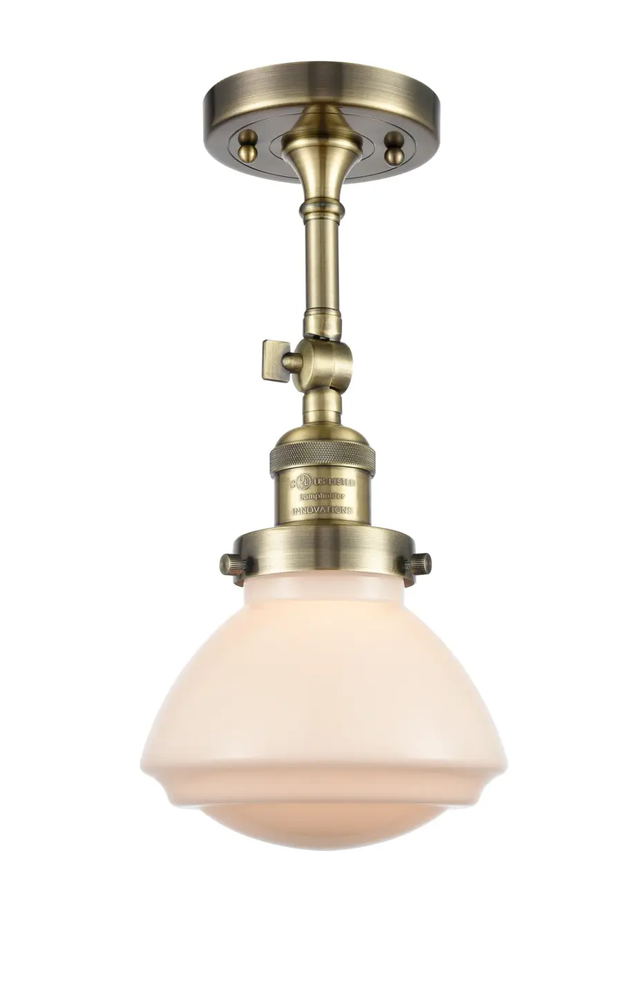 Olean - Antique Brass - Adjustable Semi-Flush Mount - Image 1