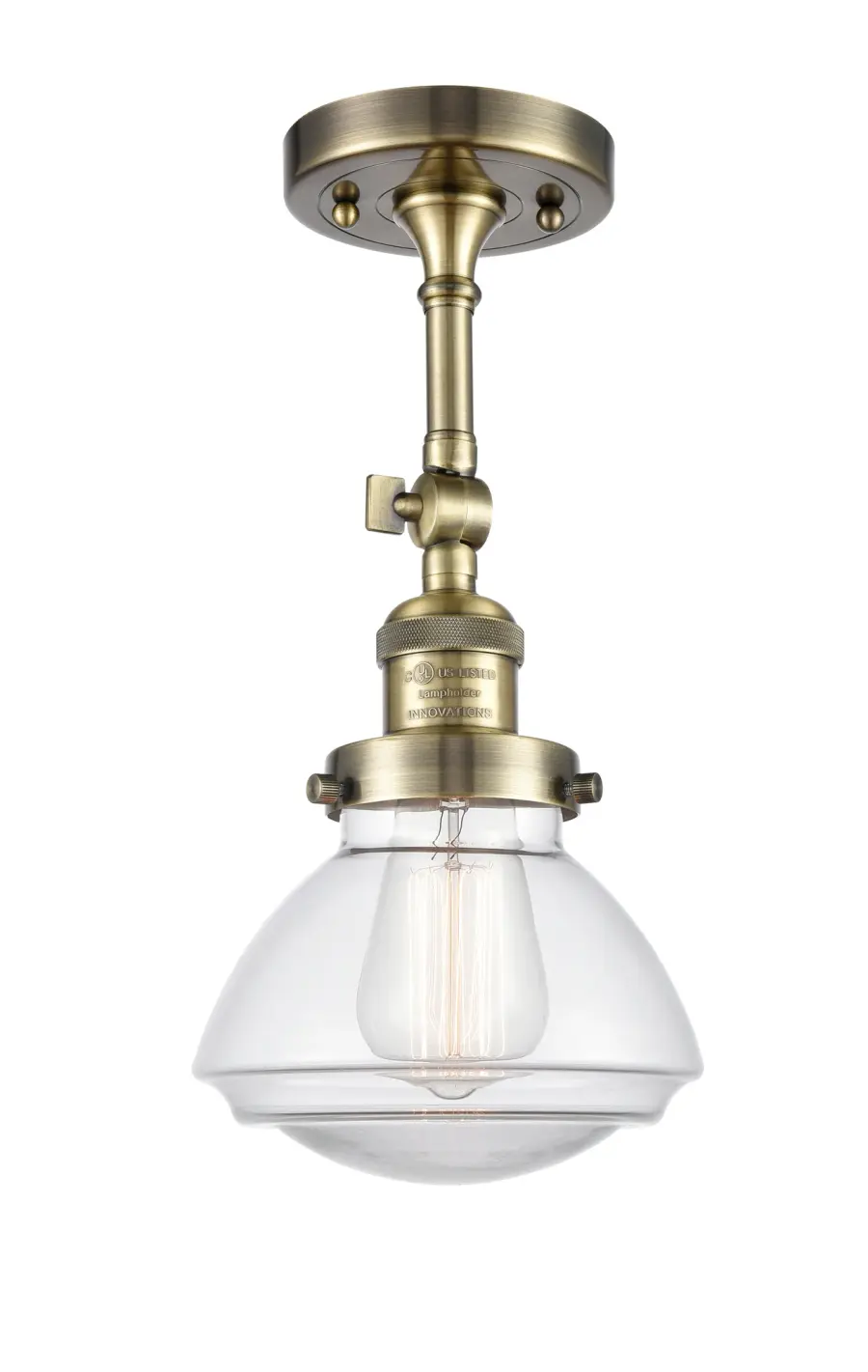 Olean - Antique Brass - Adjustable Semi-Flush Mount - Image 1
