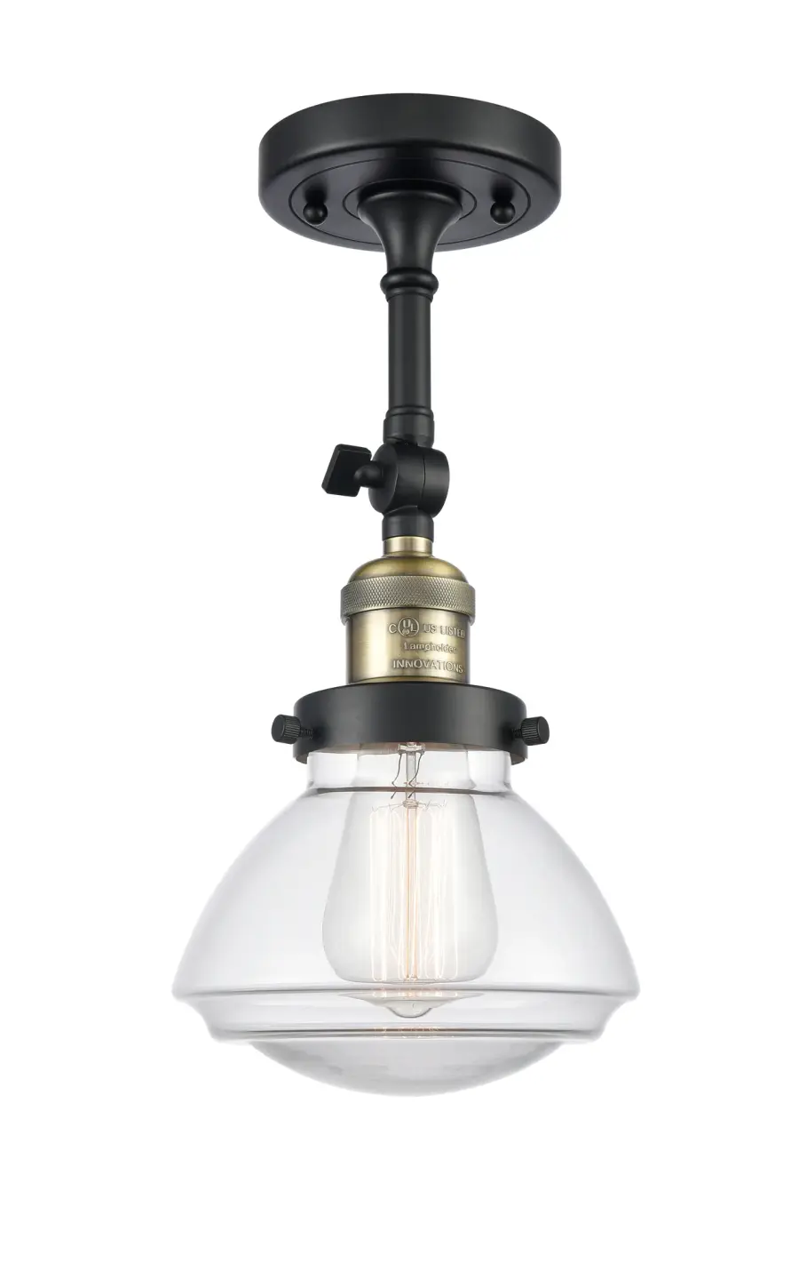 Olean - Black Antique Brass - Adjustable Semi-Flush Mount - Image 1
