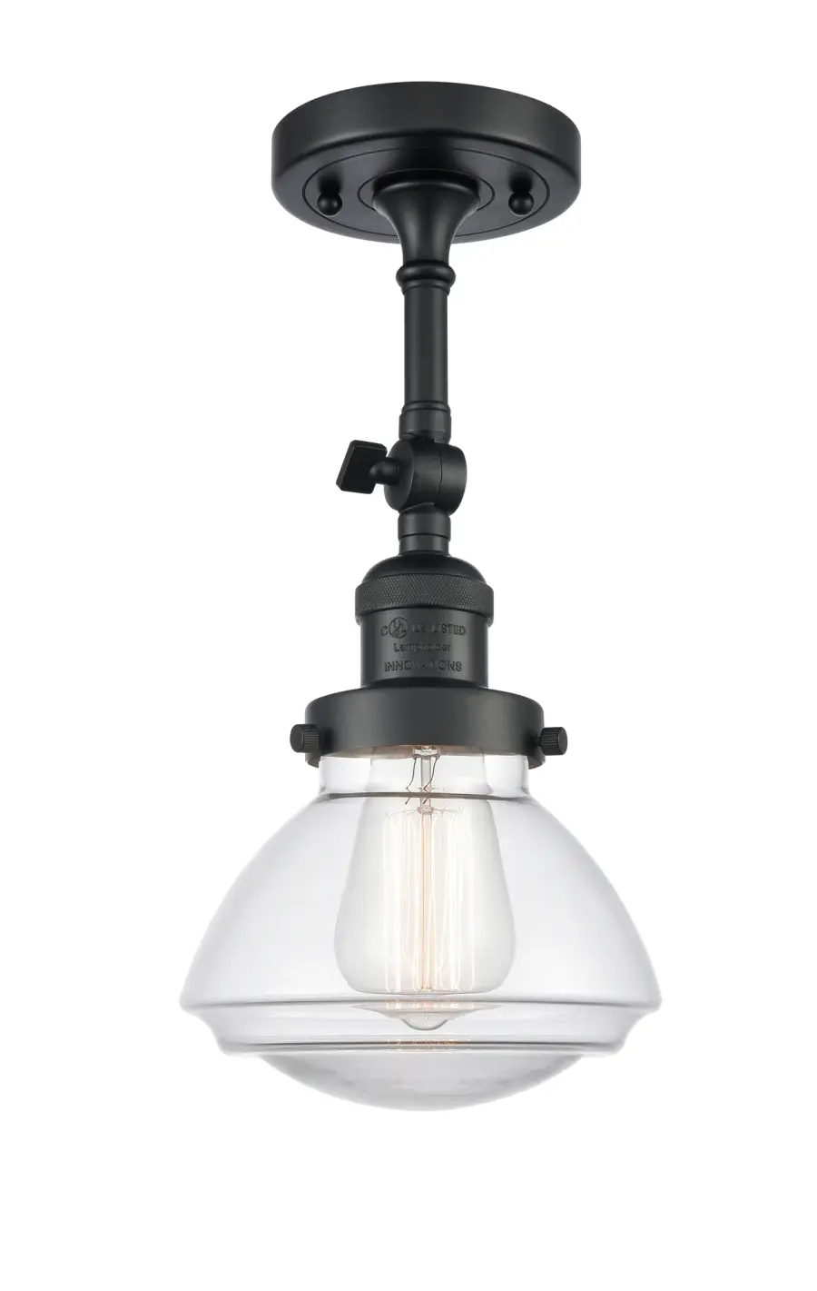 Olean - Matte Black - Adjustable Semi-Flush Mount - Image 1