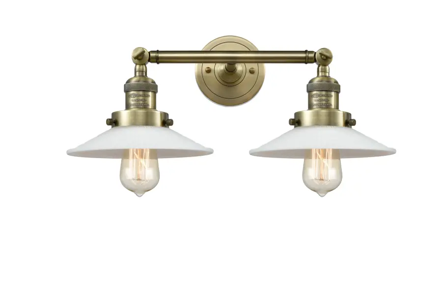 Halophane - Antique Brass - Adjustable Bath Vanity Light - Image 1