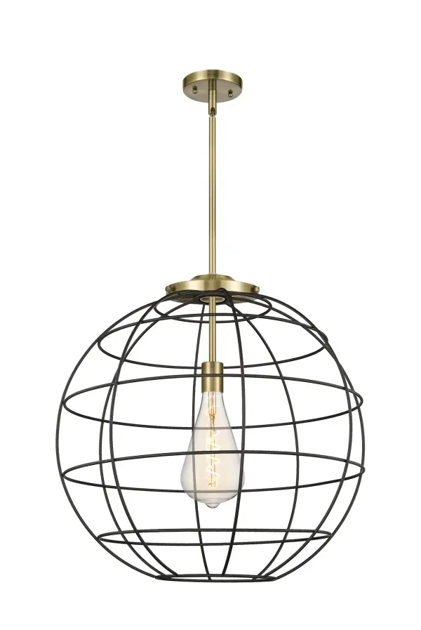 The Lake Placid pendants are versatile and showcase the popular orb wire cage design.  With five sizes, multiple finish options, choice of bulb type, and stem or cord mount, you can make this fixture your own.  The orb cage is timeless and an excellent choice for transitional to modern farmhouse to restoration decor.
