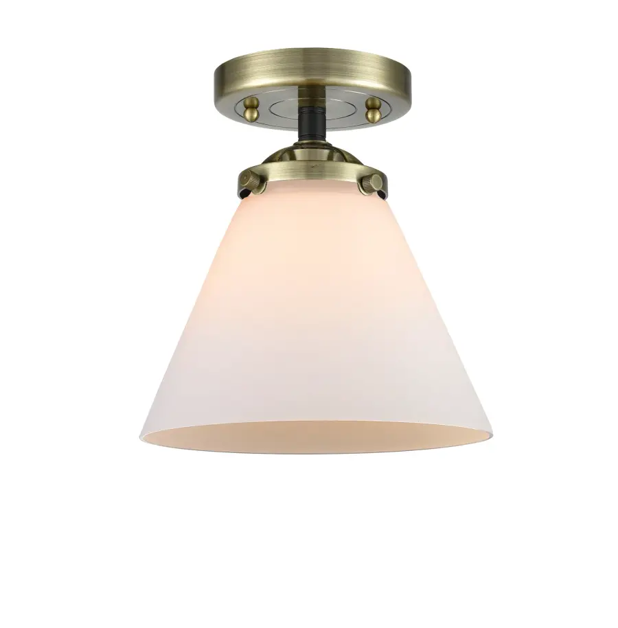 Cone - Black Antique Brass - Semi-Flush Mount - Image 1