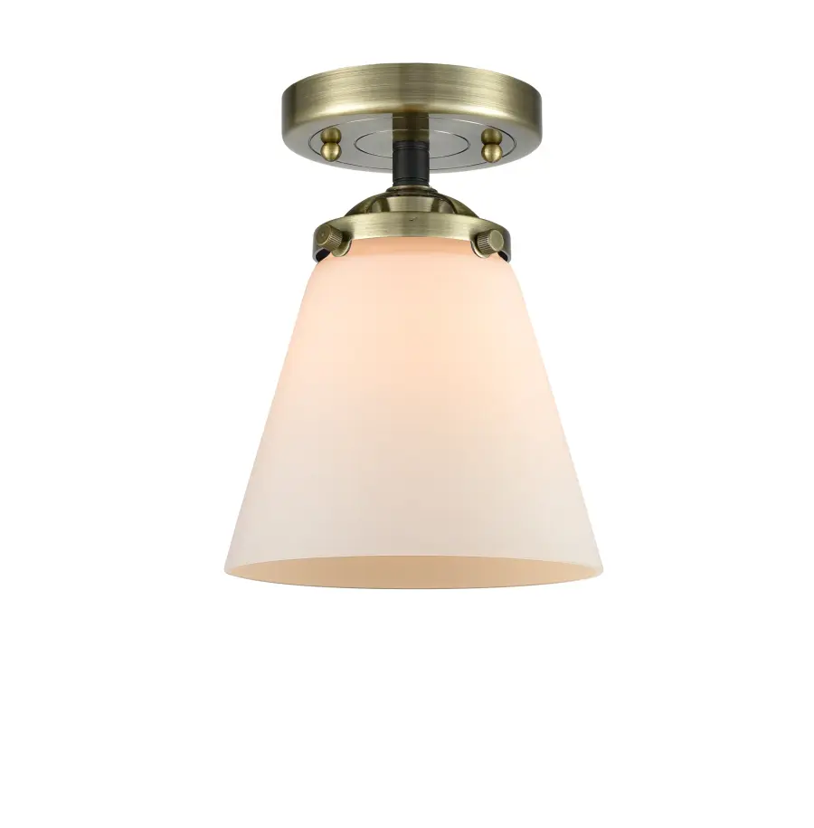 Cone - Black Antique Brass - Semi-Flush Mount - Image 1