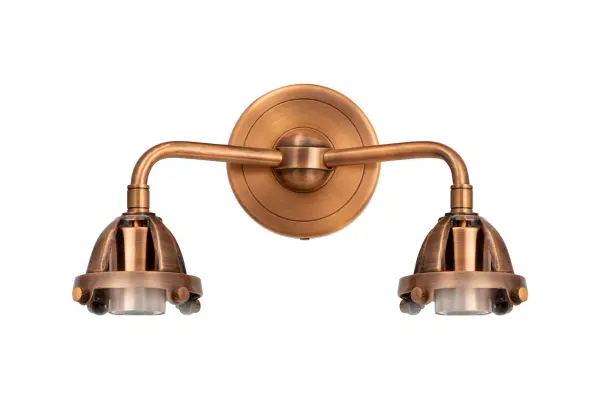 The Nouveau 2 is a highly detailed work of art that draws the eyes into its base and arm detail. The true show stopping piece is the beautifully curved glass shade that's sure to wow you and guests alike. - alternate view
