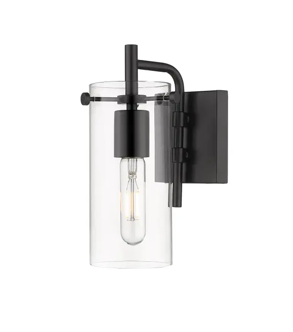 Sleek glass cylinders wrapped around a rustic Edison style bulb give the Press collection the perfect transitional edge to match any décor. The ability to hang this fixture in either direction gives an added standout factor you don’t find with every piece of wall lighting. Illuminate your bathroom with the Press wall sconce, a versatile bathroom vanity light designed to enhance your space with both style and functionality.
