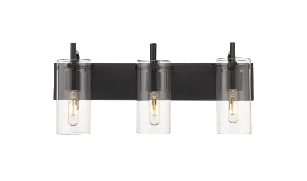 Sleek glass cylinders wrapped around a rustic Edison style bulb give the Press collection the perfect transitional edge to match any décor. The ability to hang this fixture in either direction gives an added standout factor you don’t find with every piece of wall lighting. Illuminate your bathroom with the Press wall sconce, a versatile bathroom vanity light designed to enhance your space with both style and functionality.
