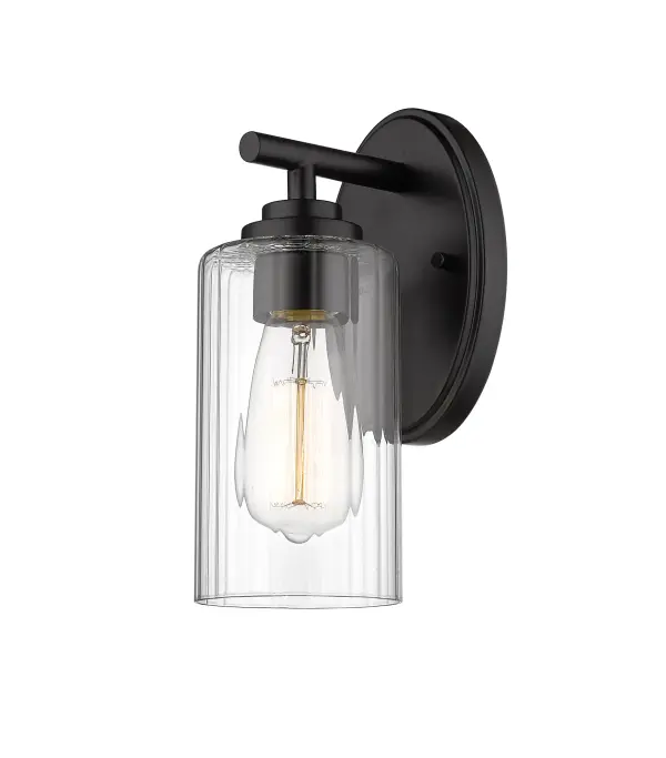 The Ice collection is subtle elegance for any décor style. An Edison style bulb’s soft light is perfectly complimented by the delicate ripples of the glass shade reminiscent of art nouveau design. Perfect for bath vanity lighting, this one-light fixture adds charm to any space.