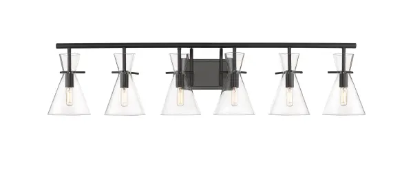 For those who want to make a statement, the Colden collection is a superior choice. Flashy triangular glass shades set the tone for these vanity fixtures while the Edison style bulbs add a touch of vintage flair.