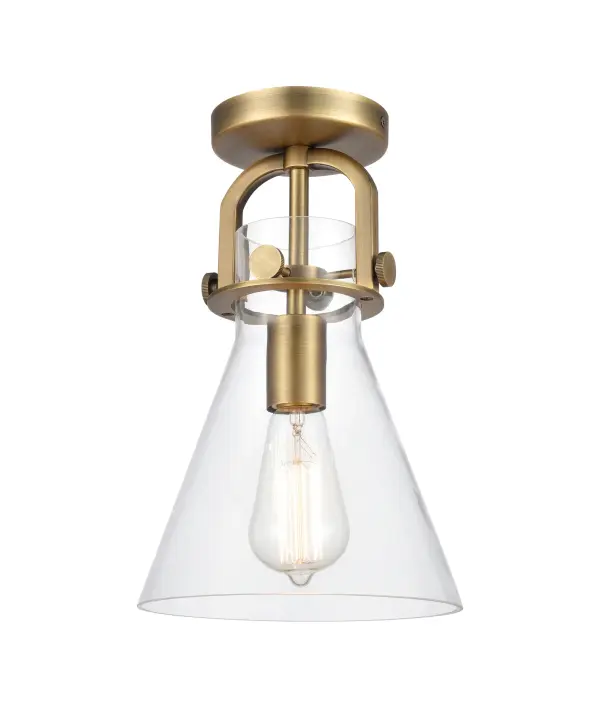 The Newton Cone is a modern industrial collection that incorporates exceptional architectural details and an equally striking cone shaped shade.  The geometric shape of the glass or metal shade give this collection a charming and timeless presence.