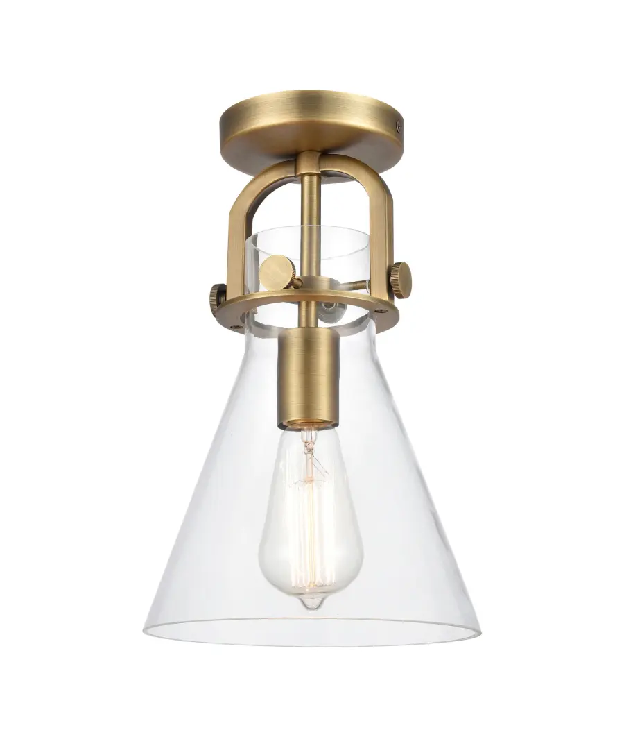 Newton Cone - Brushed Brass - Flush Mount - Image 1