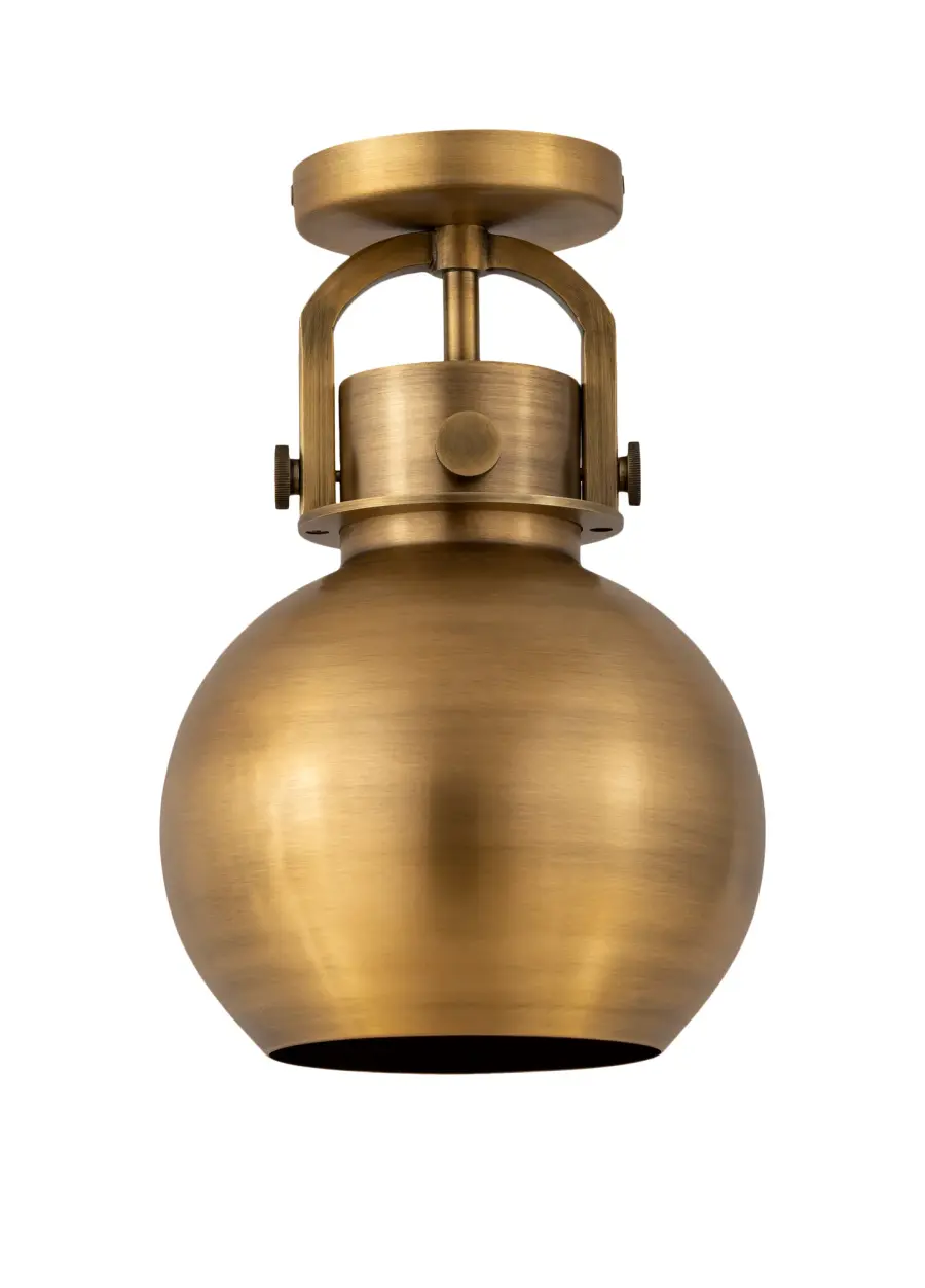 Newton Sphere - Brushed Brass - Flush Mount - Image 1