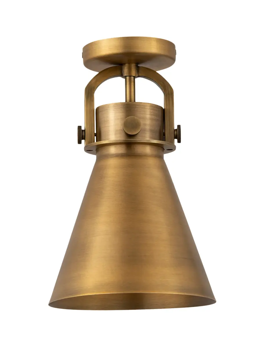 Newton Cone - Brushed Brass - Flush Mount - Image 1