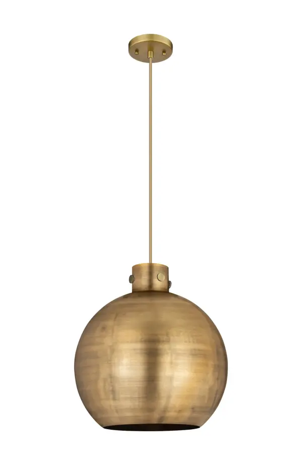 The Newton Sphere is a modern industrial collection that incorporates exceptional architectural details with a beautiful globe shaped shade.  The iconic sphere shaped shade is available in either glass or heavy spun metal, making this collection perfect for creating a truly exceptional space.