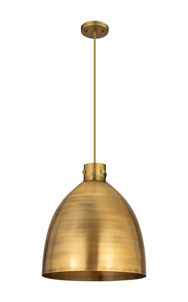 The Newton Bell is a modern industrial collection that incorporates exceptional architectural details with a beautiful globe shaped shade.  The iconic Bell shaped shade is available in either glass or heavy spun metal, making this collection perfect for creating a truly exceptional space.
