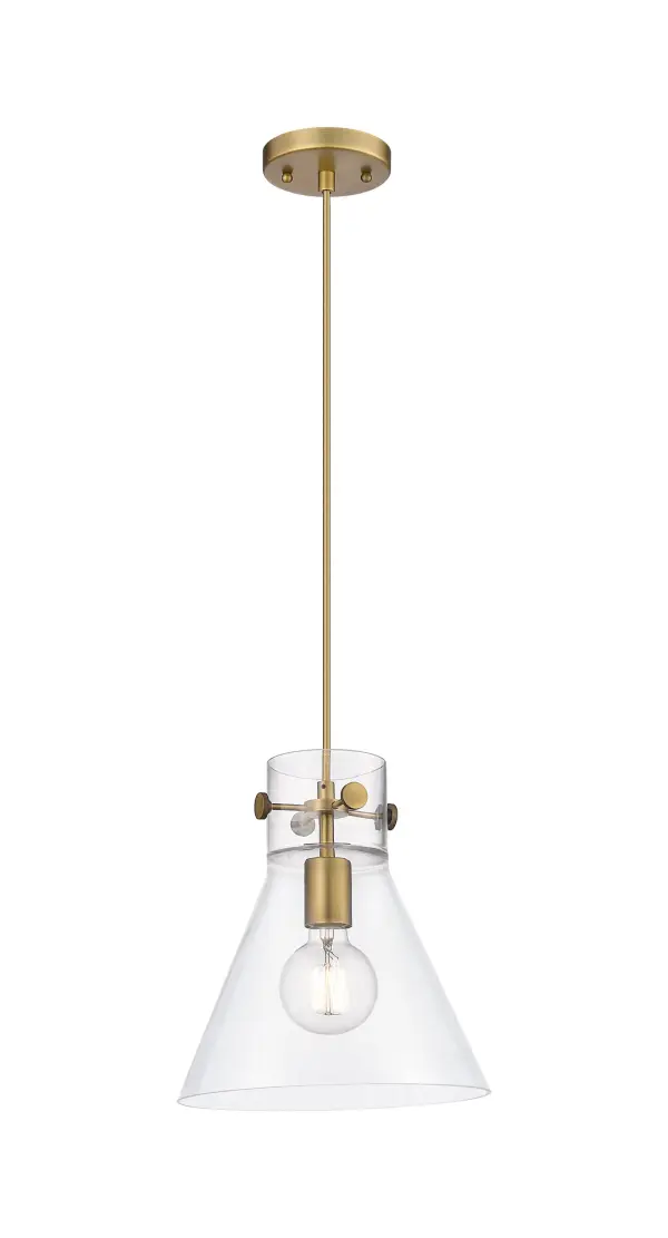 The Newton Cone is a modern industrial collection that incorporates exceptional architectural details and an equally striking cone shaped shade. The geometric shape of the glass or metal shade give this collection a charming and timeless presence. For a kitchen light choice that stands out, look no further than the Newton Cone pendant.